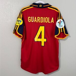 Vintage Spain 2000 Guardiola Euro home jersey